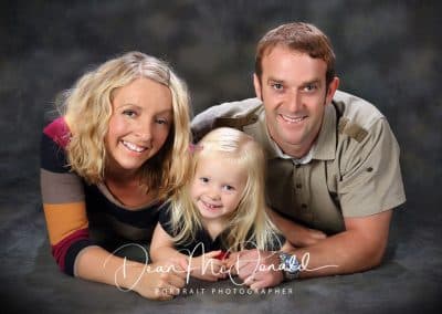 Studio Family Portrait on a grey canvas by Dean McDonald Photography