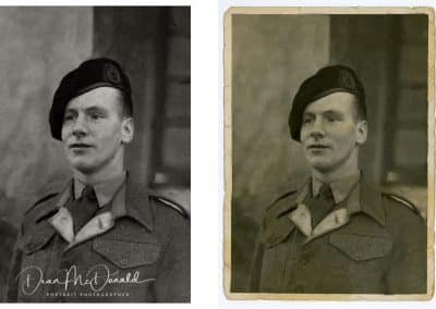 Restored military portrait comparison.