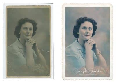 Restored vintage photograph of a woman.