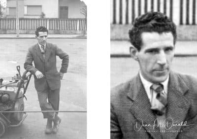 Photo Restoration. Vintage portrait blowup of a young man.
