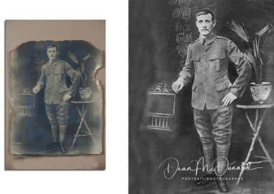 Restored vintage portrait of a soldier.