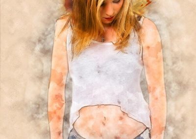 Artistic portrait of a young woman. Teenager.